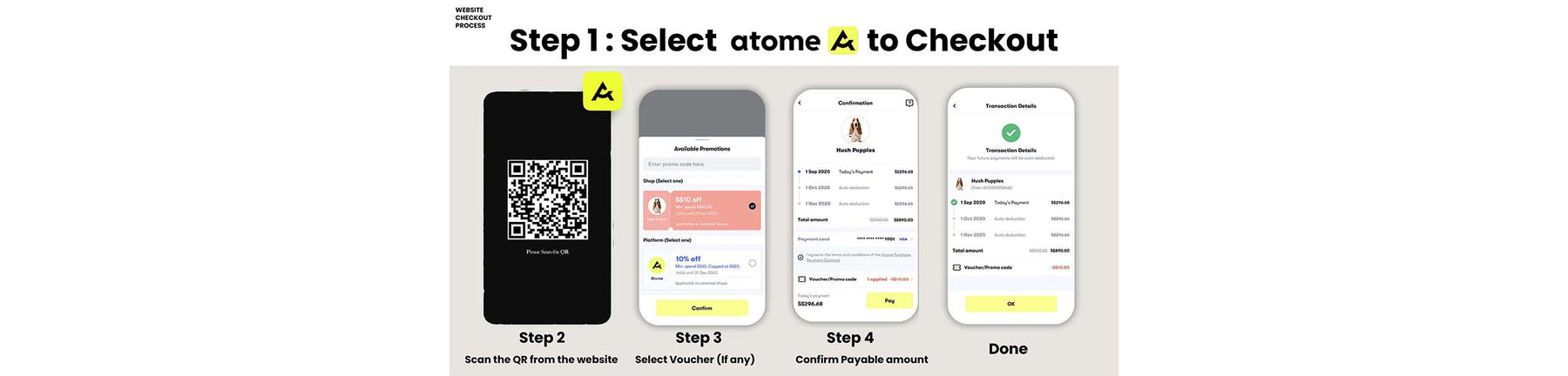 Atome checkout process