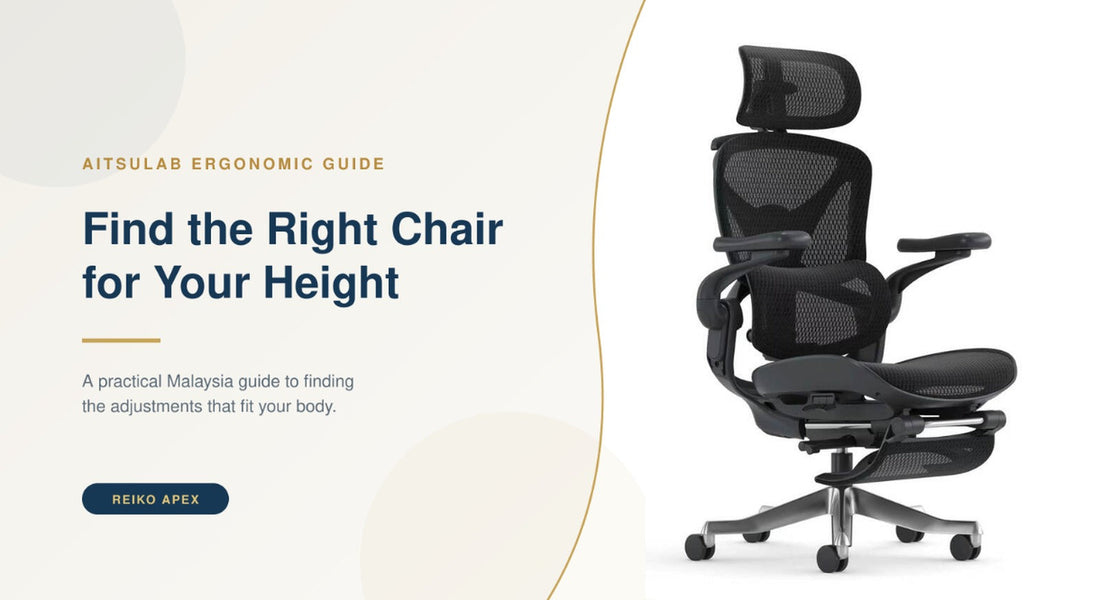 Reiko Apex ergonomic office chair with headrest and 4D armrests — Aitsulab guide to finding the right chair for your height