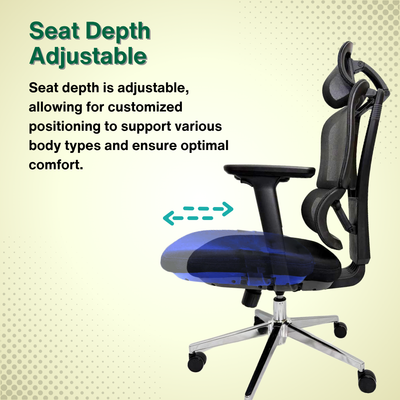 Reiko Elevate 30 Ergonomic Chair  Fabric Cushion Seat Chair 3 Years Warranty (Office Chair, Ergonomic Chair, Sihoo)