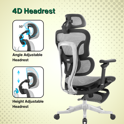 Reiko Orbit + Pedal Ergonomic Chair Full Mesh Chair - 5 Years Warranty (Office Chair, Adjustable Lumbar Chair, Sihoo)