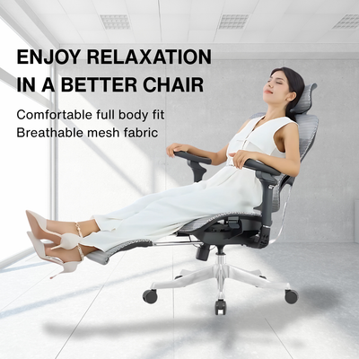 Reiko Orbit + Pedal Ergonomic Chair Full Mesh Chair - 5 Years Warranty (Office Chair, Adjustable Lumbar Chair, Sihoo)