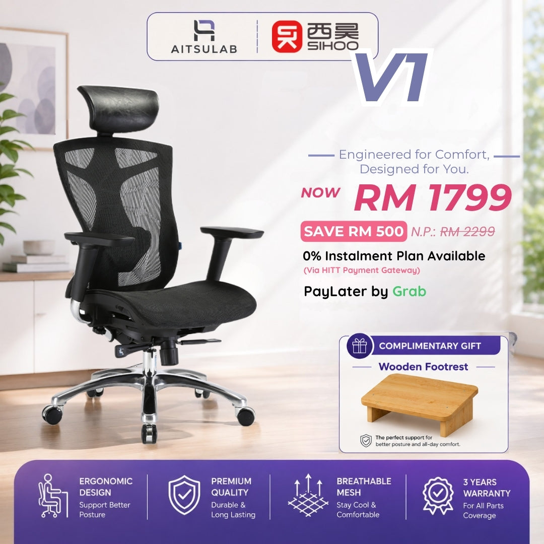 Sihoo V1 Ergonomic Chair Malaysia | Aitsulab