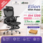 Reiko Elion ergonomic chair with pedal footrest – Onyx Black