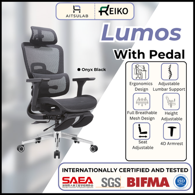 Reiko Lumos Full Mesh Ergonomic Chair Kerusi Gaming Chair Office Chair Computer Chair - 5 Years Warranty