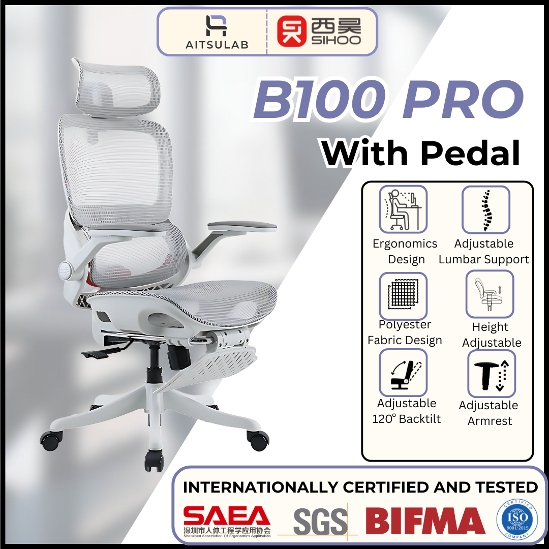 SIHOO B100 PRO Ergonomic Office Chair Full Mesh Lumbar Support 3D Adjustable Headrest - 3 Years Warranty