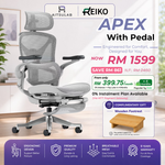 Reiko Apex ergonomic chair with pedal in Cream White, RM1599