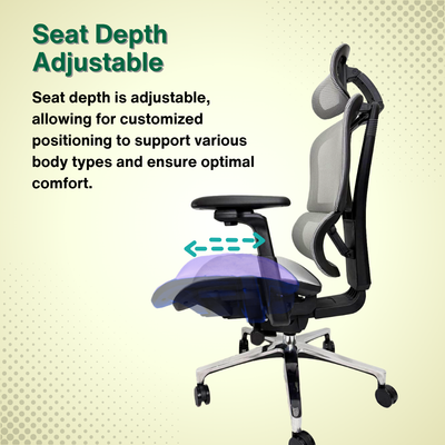 Reiko Nova 30 + Pedal Ergonomic Chair  Full Mesh Chair - 3 Years Warranty (Office Chair, Ergonomics Chair, Sihoo)
