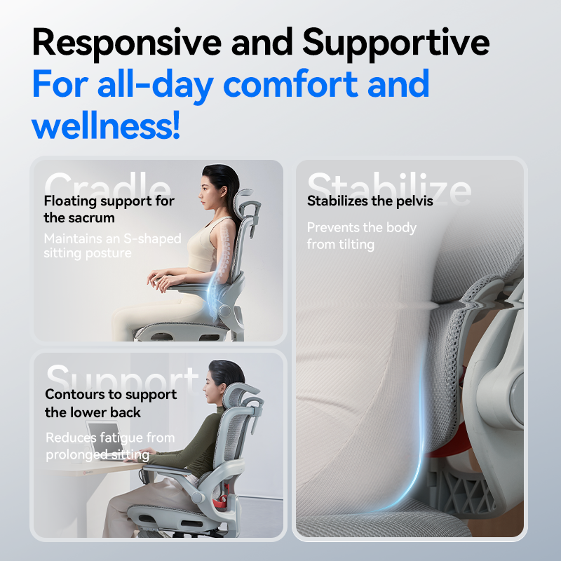 SIHOO B100 PRO Ergonomic Office Chair Full Mesh Lumbar Support 3D Adjustable Headrest - 3 Years Warranty