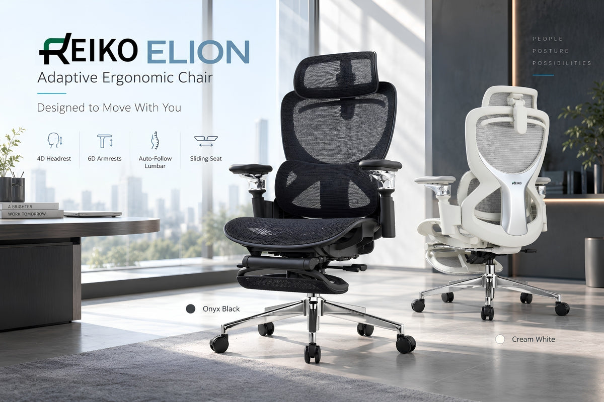 Reiko Elion adaptive ergonomic chair – Onyx Black and Cream White