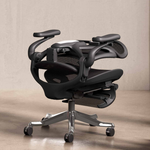 Reiko Apex ergonomic chair Midnight Black full mesh with footrest