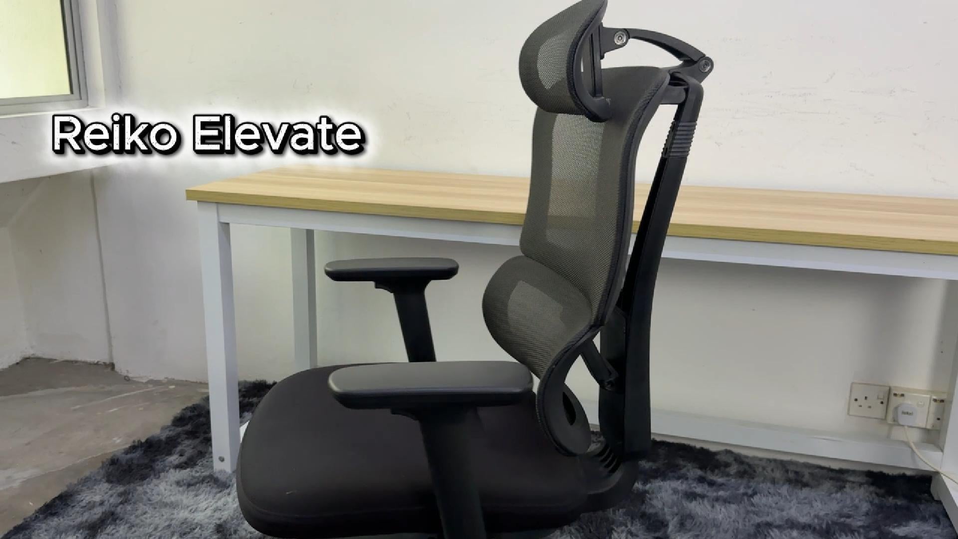 Reiko Elevate 30 ergonomic chair operation guide – fabric cushion seat, test-sit at Aitsulab showroom Kepong