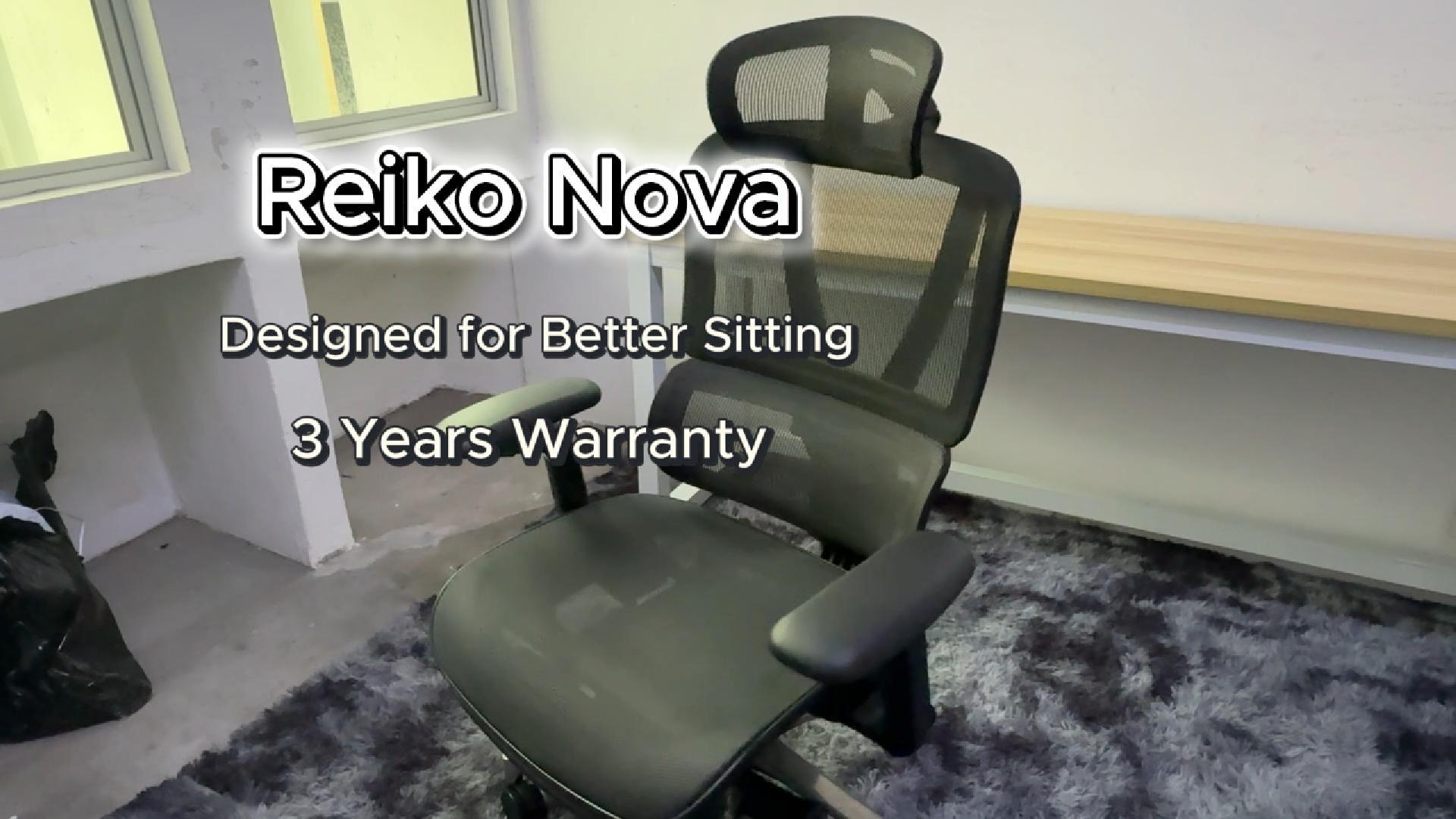 Reiko Nova 30 ergonomic chair operation guide – Wintex mesh, 5D armrest, test-sit at Aitsulab showroom Kepong
